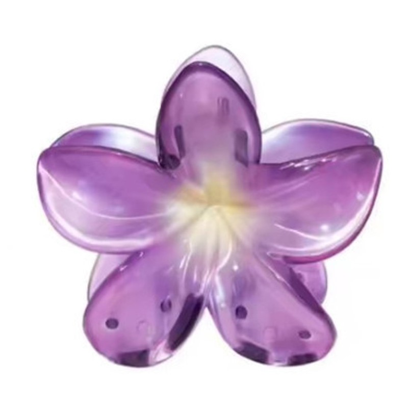 Spinka do włosów klamra XL kwiat OMBRE transparentny fiolet 7,5 x 8cm SP397F