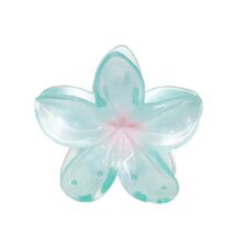 Spinka do włosów klamra XL kwiat OMBRE transparentny niebieski 7,5 x 8cm SP397N