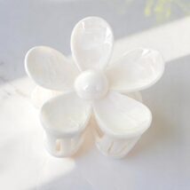 Spinka do włosów klamra XL kwiat Marmurek biały 7,5 x 8cm SP379B