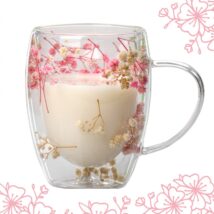 Szklanka termiczna z kwiatami w środku, gipsówka 300ml 1szt SZK78