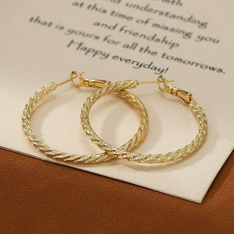 Kolczyki KOŁA ze stali szlachetnej platerowane 14k złote KST3335