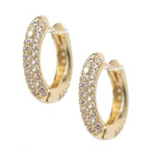 Kolczyki KOŁA ze stali szlachetnej platerowane 14k złotem KST3344