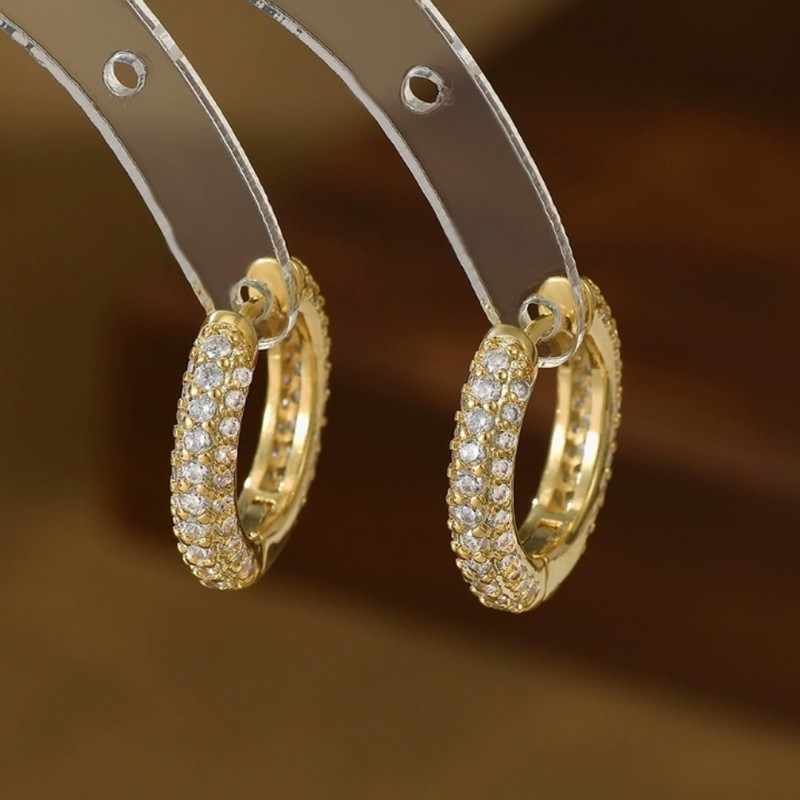 Kolczyki KOŁA ze stali szlachetnej platerowane 14k złotem KST3344 - obrazek 3