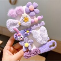 Zestaw pakiet 10w1 spinek wsuwek do włosów puchate fiolet SP409