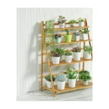Kwietnik drabinka regał bambusowy na kwiaty 4 półki lakier POL04
