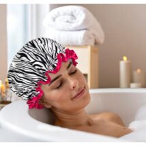 Wodoodporny czepek ochronny, kąpielowy na włosy, do spania, ZEBRA KCZ02