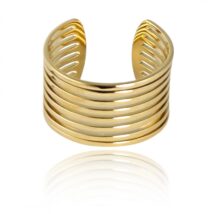 Pierścionek stal chirurgiczna platerowana złotem regulowany PST941