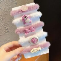 Zestaw frotek gumek do włosów 5w1 na plakietce PUCHATE GUM175