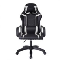 Fotel gamingowy, biurowy obrotowy VORTEX czarny, biały ekoskóra KO35B