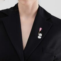 Broszka ozdobna Panda z kryształowym balonikiem BZ200