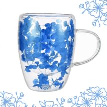 Szklanka termiczna z kwiatami w środku, hortensje 300 ml 1szt SZK104