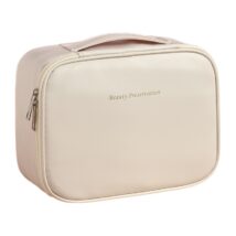 Kosmetyczka rozkładana elegancka kuferek etui z ekoskóry kremowa KS146K