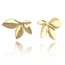 Kolczyki ze stali szlachetnej platerowane 14k złotem LISTKI KST3227