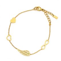 Bransoletka na rękę stal chirurgiczna pozłacana 14k złotem Celebrytka BST1554