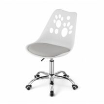 Fotel biurowy Puppy Love obrotowy do biurka, dziecięcy biało szary KO16BSZ