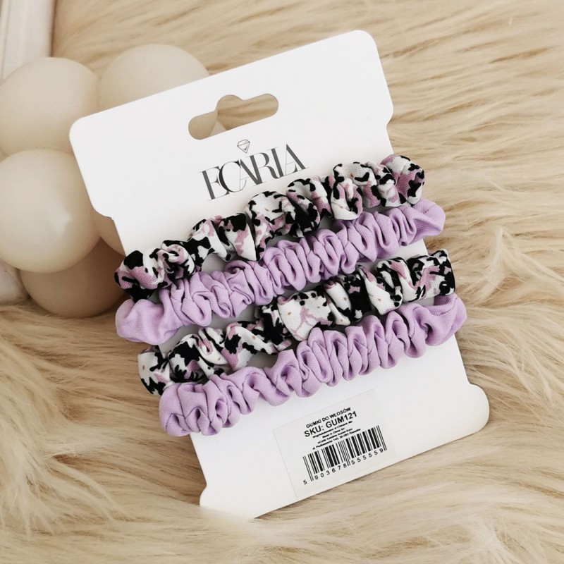 Zestaw frotek gumek do włosów 4w1 na plakietce PIN UP GUM121