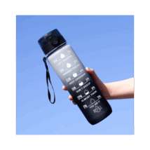 Butelka na wodę, bidon z miarką 1L OMBRE Szary z Czernią BD16