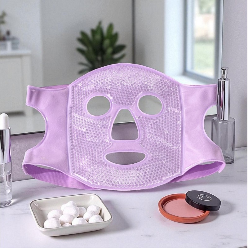 Dwustronna, żelowa chłodząco - rozgrzewająca maseczka na twarz, relaksująca AK22FIO