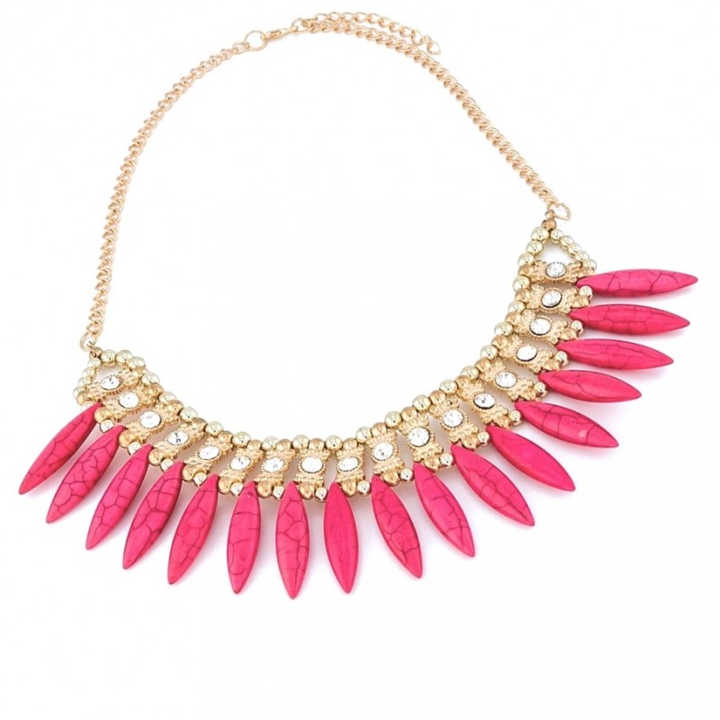 Kolia łezki geometria, naszyjnik marmurek biały z cyrkoniami N215R