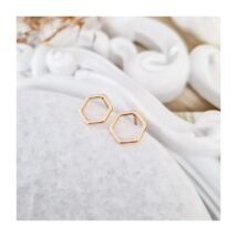 Kolczyki delikatne wielokąty, delikatne złote K314Z