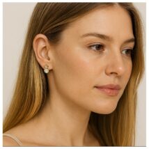 Kolczyki delikatne KWIAT cyrkonia, sztyft K156B