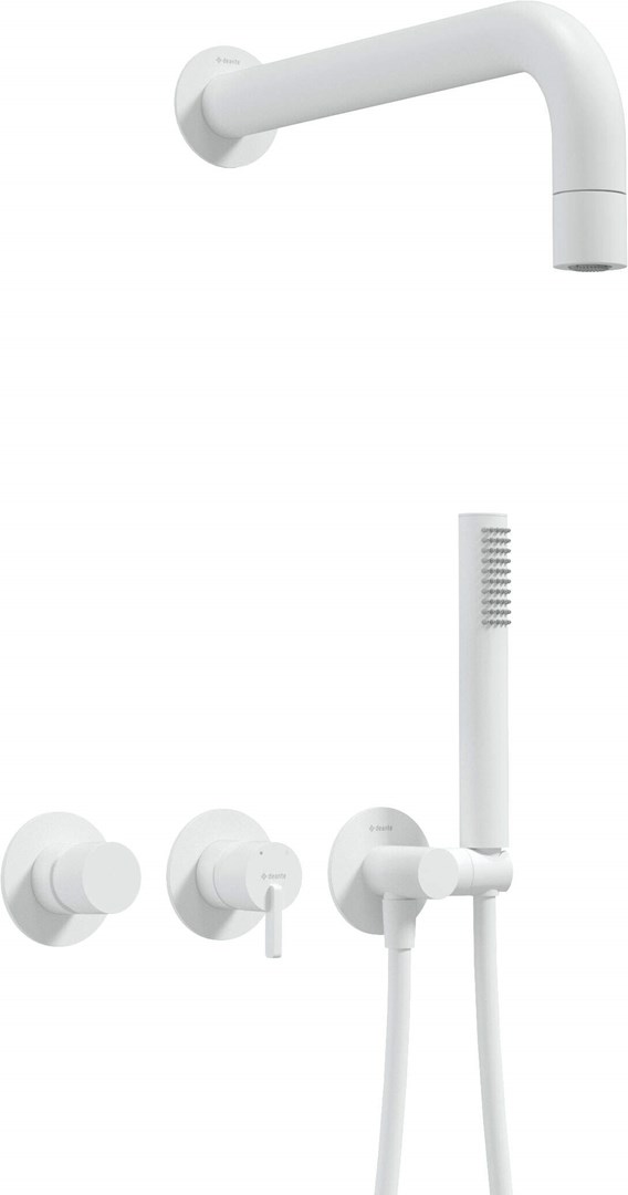 Zestaw prysznicowy podtynkowy z główką prysznicową - z baterią poziomą