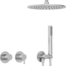 Zestaw prysznicowy podtynkowy z głowicą prysznicową – z baterią poziomą