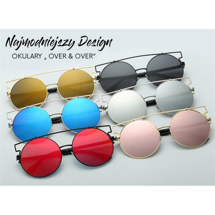 OKULARY LUSTRZANE OVER&OVER - CZARNE ZE ZŁOTYMI OPRAWKAMI OK83WZ1 - obrazek 6