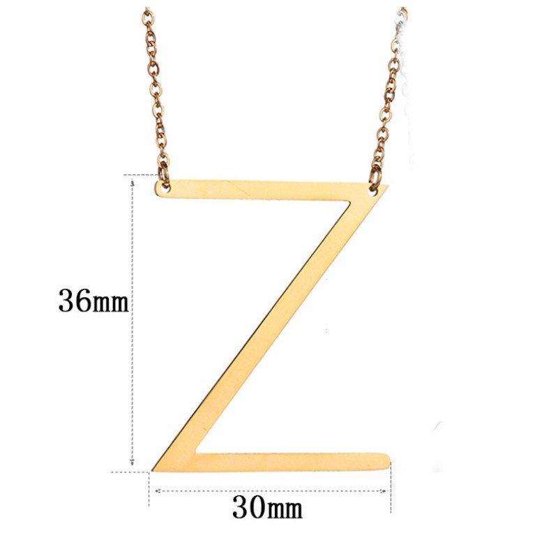 Naszyjnik stal chirurgiczna literka Z platerowana złotem NST995Z - obrazek 4