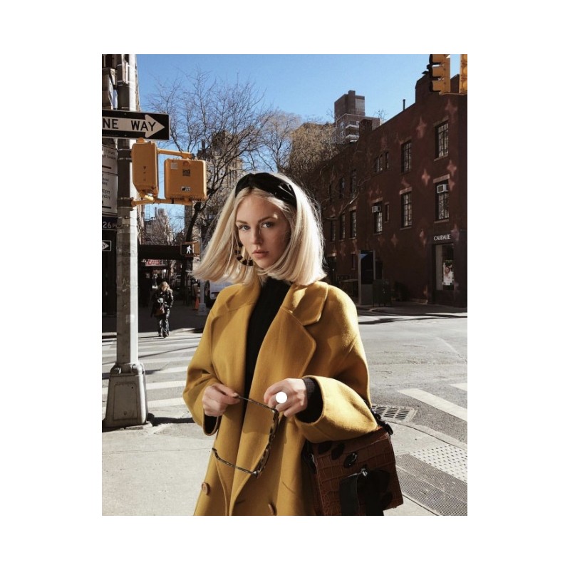 Opaska turban z materiału gruba czerń perełki O227CZ - obrazek 5