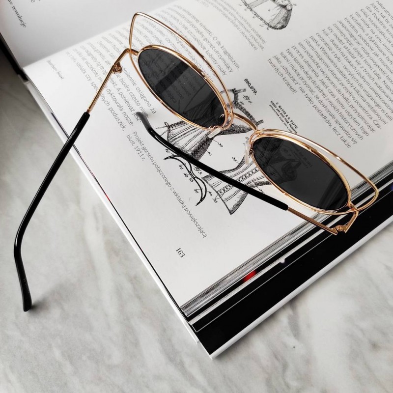 OKULARY LUSTRZANE KOCIE OCZY - RÓŻOWE OK86WZ3 - obrazek 3