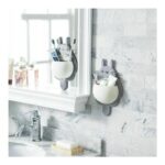 Wieszak, uchwyt, haczyk na szczoteczki POJEMNIK SAMOPRZYLEPNY NA AKCESORIA ŁAZIENKOWE 1 SZT U20SZ - obrazek 4