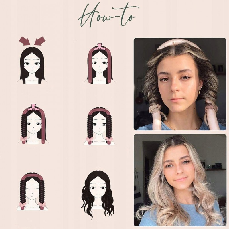 Lokówka do kręcenia włosów loków wałek papiloty w pudełku żółty O460ZO - obrazek 5