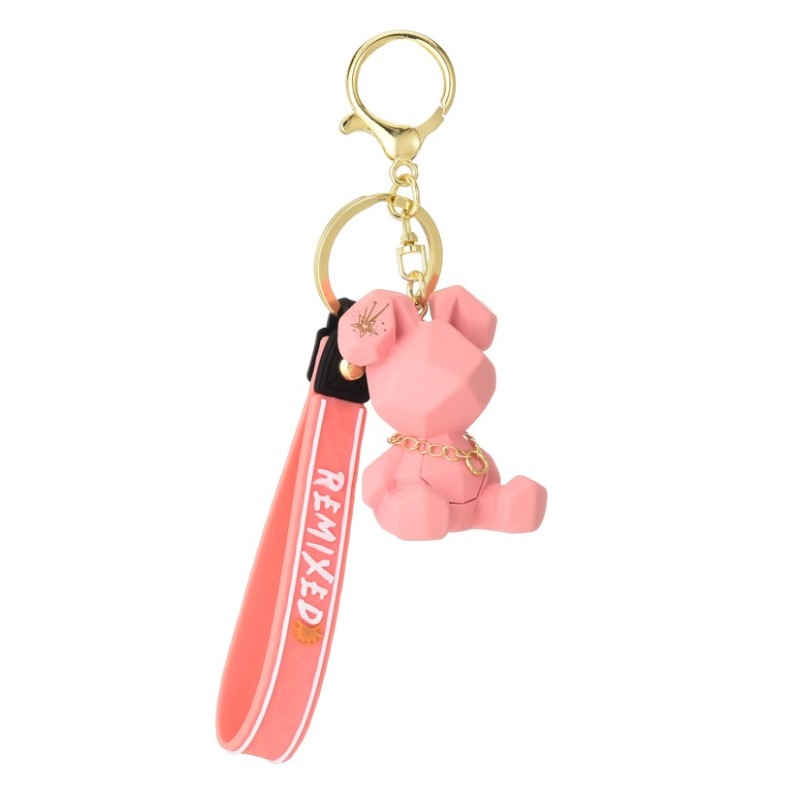 Brelok do kluczy Geometric Miś Róż BRL157 - obrazek 3