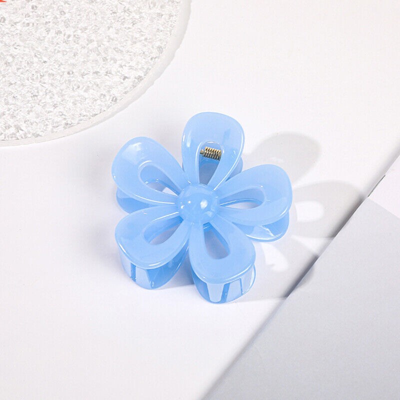 Spinka do włosów klamra niebieska XL kwiat 6,5 x 7cm SP276N - obrazek 5