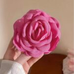Spinka do włosów duża klamra XL kwiat róża fuksja 9cm SP288F - obrazek 3