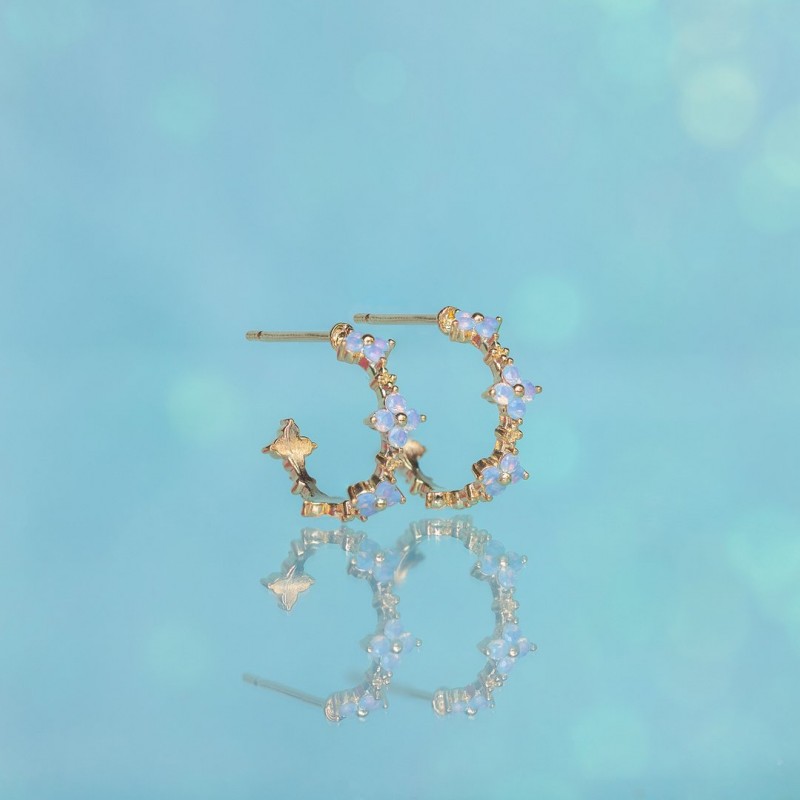 Kolczyki ze stali szlachetnej platerowane 14k złotem KST3198 - obrazek 5