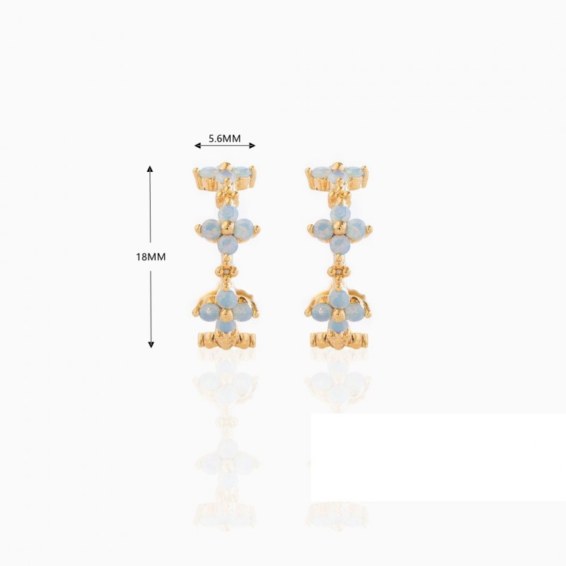 Kolczyki ze stali szlachetnej platerowane 14k złotem KST3198 - obrazek 6