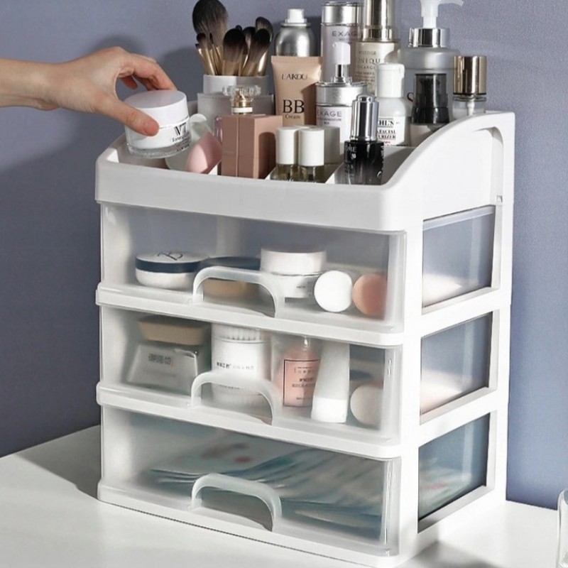 Organizer z szufladką, szkatułka na kosmetyki 26,8x23,3x17cm CB14 - obrazek 7