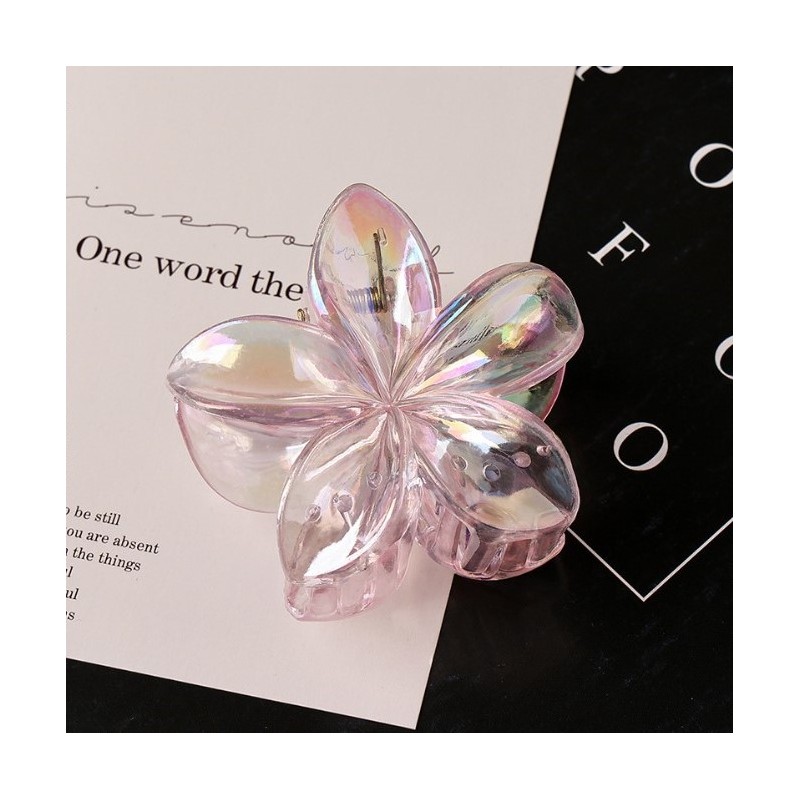 Spinka do włosów klamra XL kwiat OPALIZUJĄCY 7,5x8cm SP317 - obrazek 3