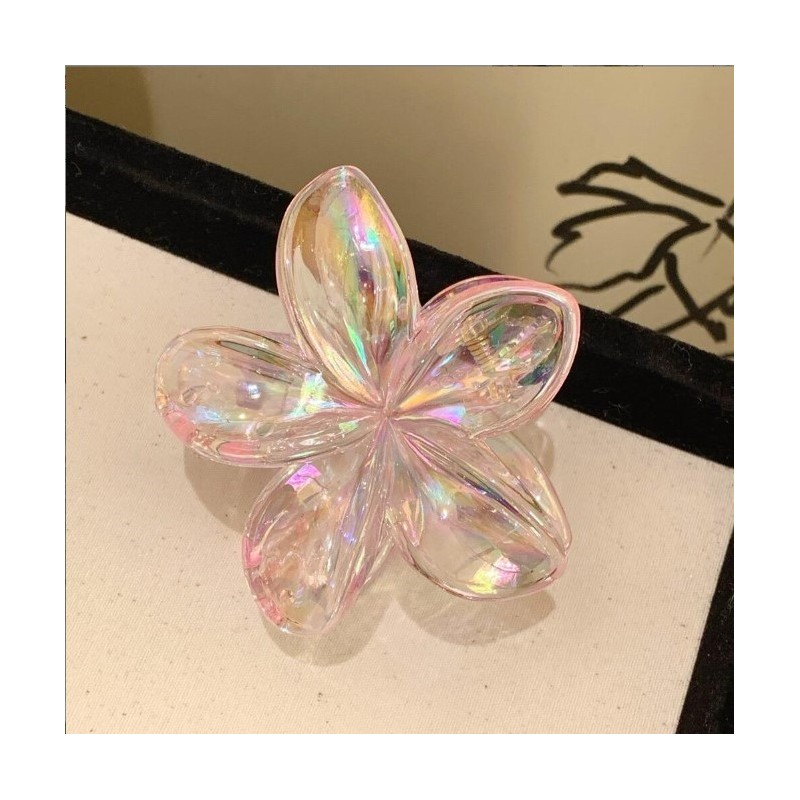 Spinka do włosów klamra XL kwiat OPALIZUJĄCY 7,5x8cm SP317 - obrazek 4