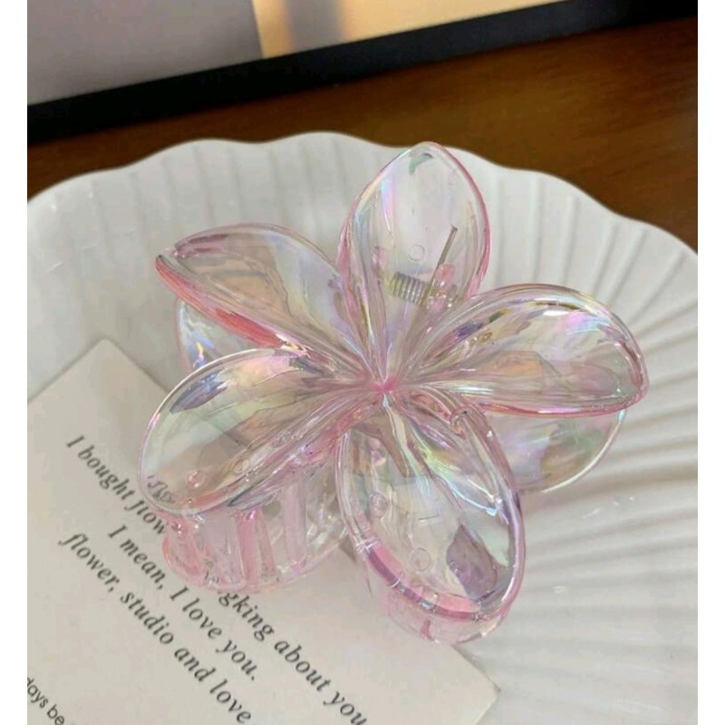 Spinka do włosów klamra XL kwiat OPALIZUJĄCY 7,5x8cm SP317 - obrazek 5