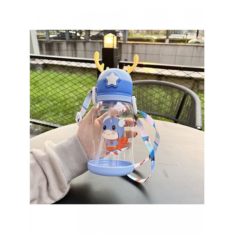 Butelka na wodę Bidon dziecięcy ze słomką 600 ML BD30N - obrazek 5