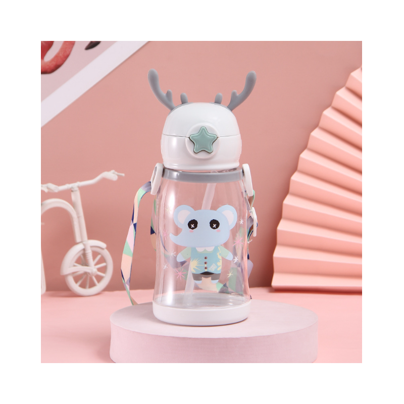 Butelka na wodę Bidon dziecięcy ze słomką 600 ML BD30B - obrazek 3