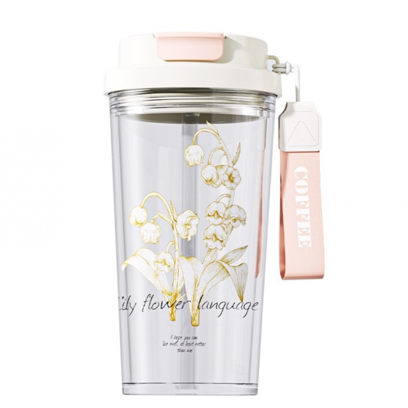 Kubek, butelka na wodę ze słomką i ustnikiem 550 ML BD29 - obrazek 3