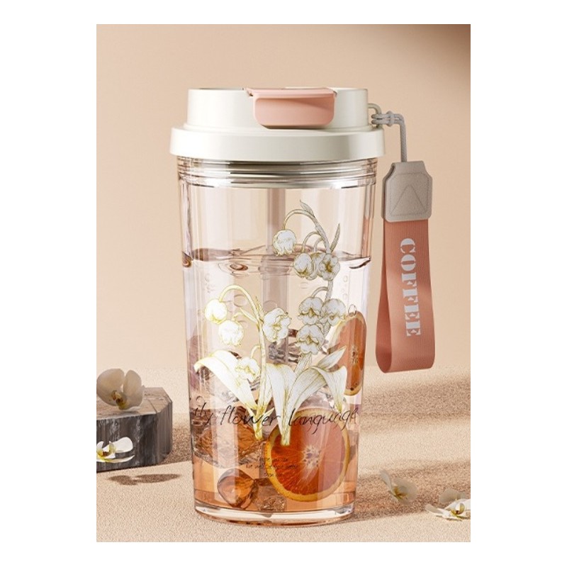 Kubek, butelka na wodę ze słomką i ustnikiem 550 ML BD29 - obrazek 5