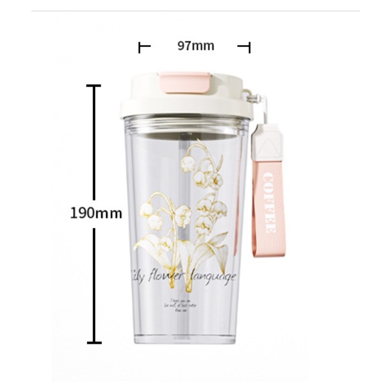 Kubek, butelka na wodę ze słomką i ustnikiem 550 ML BD29 - obrazek 7