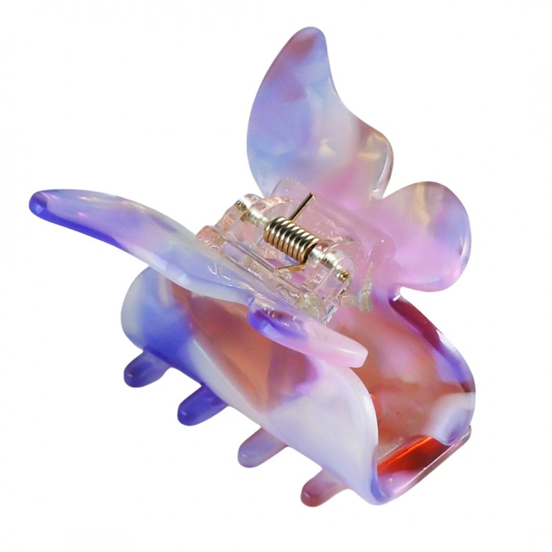 Spinka do włosów, klamra motylek różowy 4 cm SP340R - obrazek 3