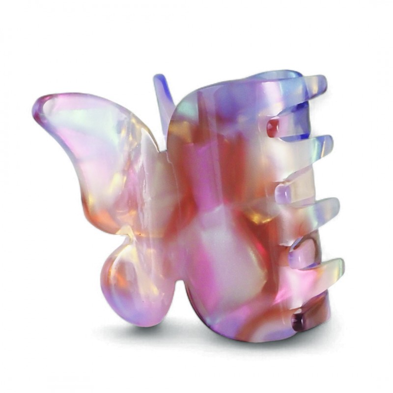 Spinka do włosów, klamra motylek różowy 4 cm SP340R - obrazek 4