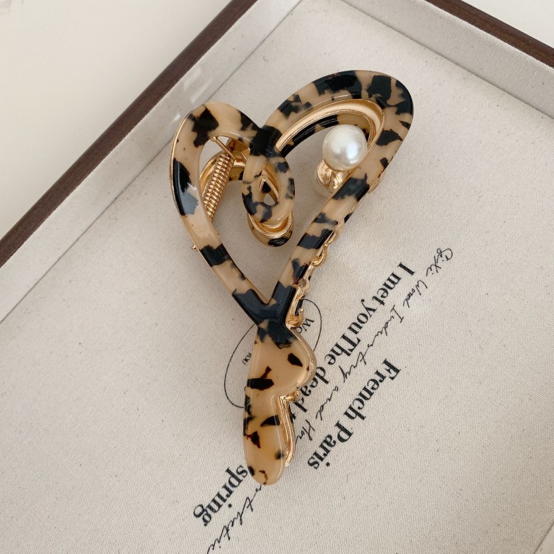 Spinka do włosów, klamra metalowa masa perłowa panterka XL 12x6cm SP342PAN - obrazek 3